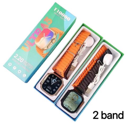 T1000 Ultra 2.20 Inch Infinite Display Smart Watch FREE 2 STRAP