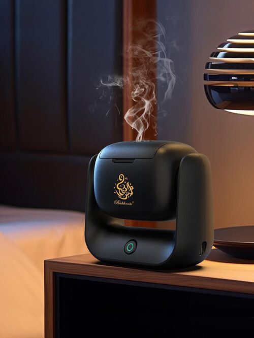 Upgraded Rotational Incense Burner with 90° Rotation, 1500 mAh Battery Capacity, Type-C Charging Port, Modern Bakhoor Burner with LED Indicator, Ideal for Home, Office, and Car
