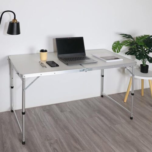Folding Camping Table with Adjustable Height Legs,Lightweight Aluminum Table, Indoor Outdoor Picnic