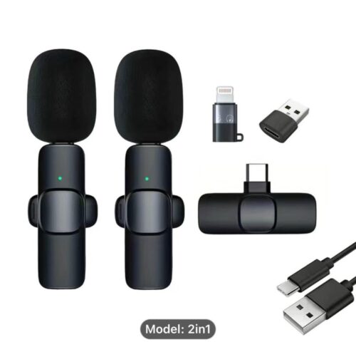 Professional Wireless Lavalier Microphone Plug & Play For Iphone Ipad Android USB-C