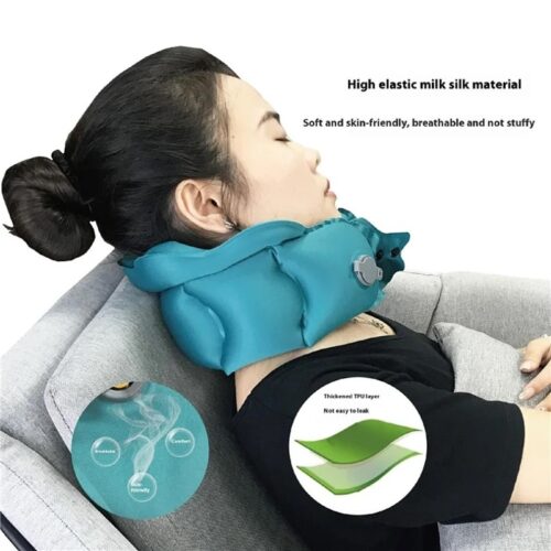 FINO RH40 Inflatable Neck Pillow Travel-Friendly Portable Neck Pillow - Baby Blue