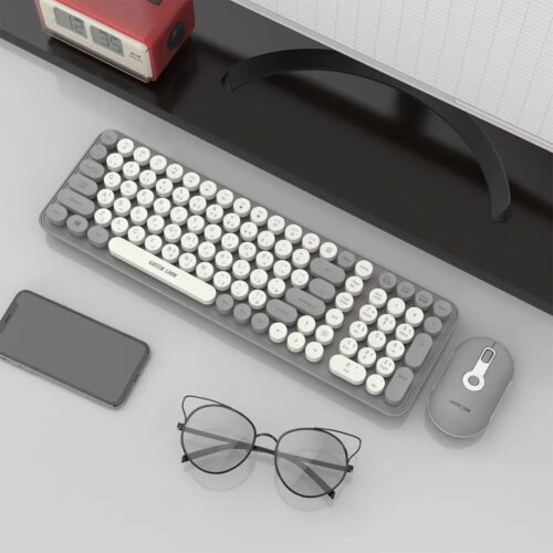 Green Lion GKM-300 Wireless Keyboard + Mouse - Grey