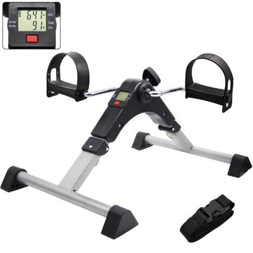 HOME Portable Folding Exercise Peddler with Electronic Display - Black