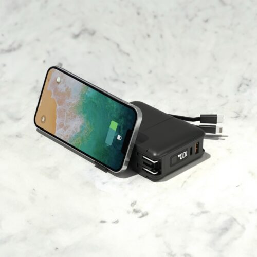 Green Lion Travel Power Bank 10000mAh / Adapter / Holder - Black