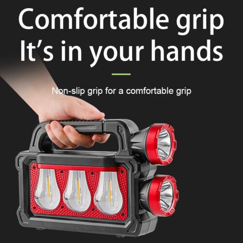 Multifunctional LED Outdoor Camping Light Solar USB Rechargeable Camping Hand Light with Power Bank Power Display