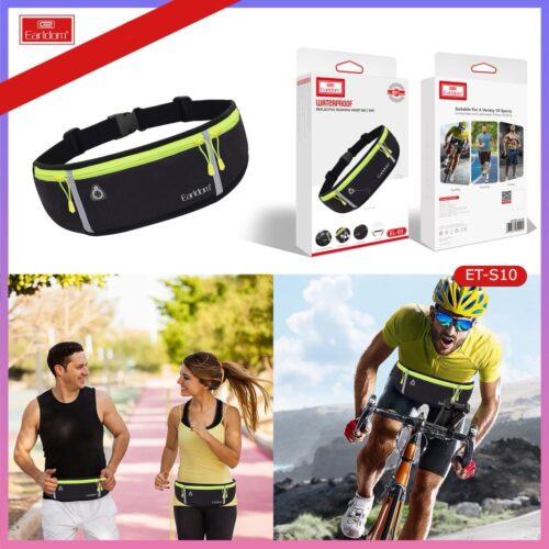 Earldom S10 Waterproof Luminous Sports Waist Bag - Black