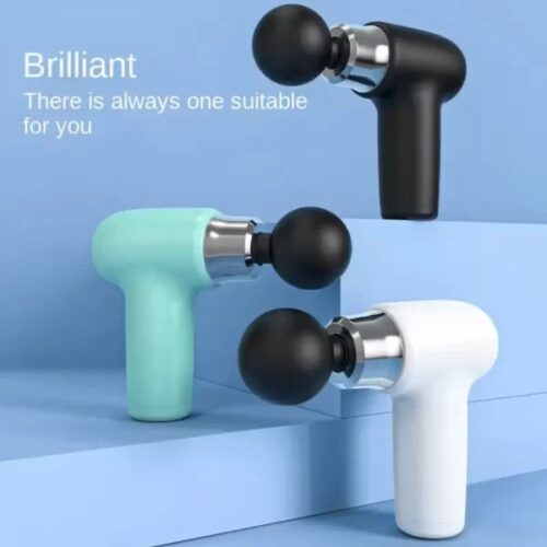 4 In 1 Compact Power Portable Mini Massager Gun for Ultimate Body Relaxation & Pain Relief - CY-007 - Random Color Dc
