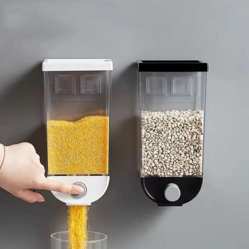 Transparent Easy New Glass Wall  2 PCS Mounted Grain Storage Cereal Dispenser, Capacity: 1.5L Dc
