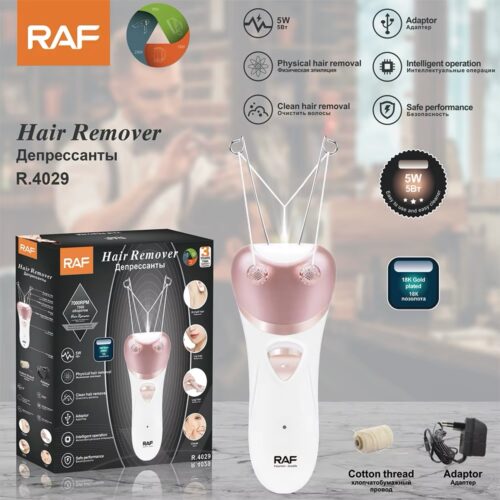 RAF Electric Facial Hair Remover Female body Leg Face Cotton Thread