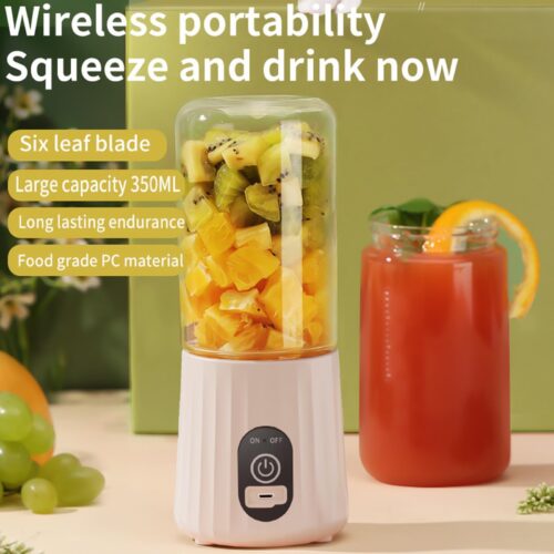 Portable Blender Personal Size Blender for Shakes and Smoothies with 6 Blades USB Rechargeable Mixer Machines 12 Oz for Kitchen,Home, Office Sports and Travel (Beige)de