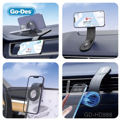 Go-Des Super Strong Magnetic Fold Freely Car Phone Holder for iPhone Magnet GPS Car Support Mount GO-HD988