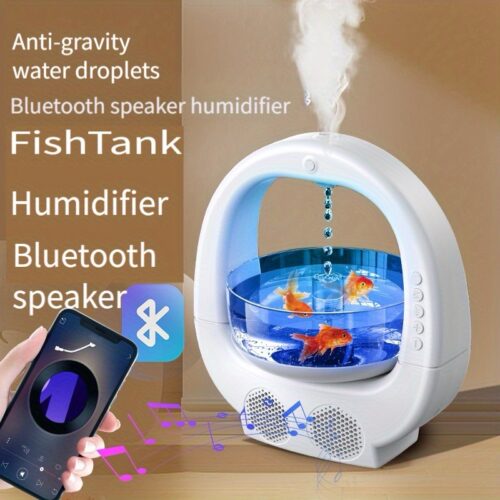 Aromatherapy Diffuser, Funny Desktop Humidifier, Colorful Ambient Light, Multifunctional Decorative Aquarium Design for Home Travel (White)