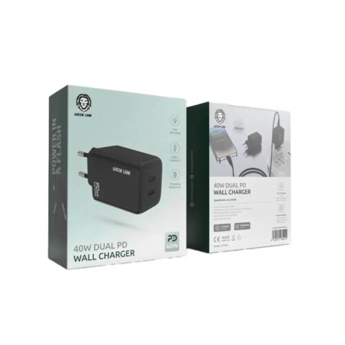 Green Lion 40W Dual PD Wall Charger - Black
