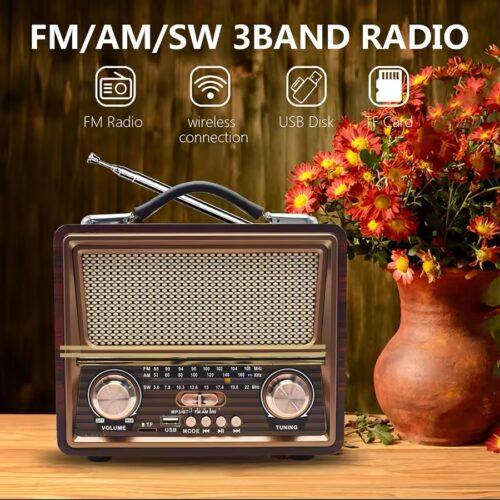 Radio AM FM SW portable radio old classic speaker TF card USB Wireless Bluetooth speaker radio player retro radio R-2055bt Fs