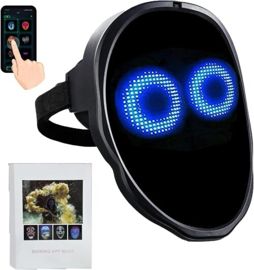 Bluetooth Led full face glow mask ghost face robot rgb led lighting party halloween music festival christmas gift clothing propsdg