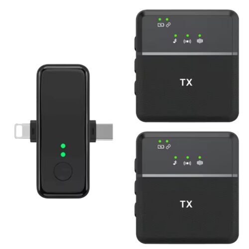 SX31 Wireless Microphone Multi-Function Wireless Mic Clip-On Lapel Collar Microphone for Recording/Interview/Vlog/Teaching Compatible with iPhone/Type-C/3.5mm Devices