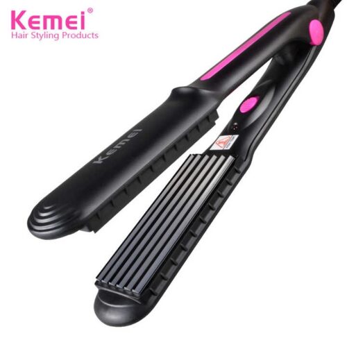 Kemei Hot Sale Constant Temperature Ceramic 2 in 1 Hair Straightener & Curler KM-2118 Rn
