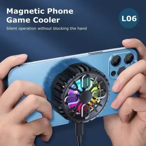 L06 Universal Mobile Phone Semiconductor Magnetic Cooling Fan Radiator for IOS Android Tablet Game Cooler w/ RGB