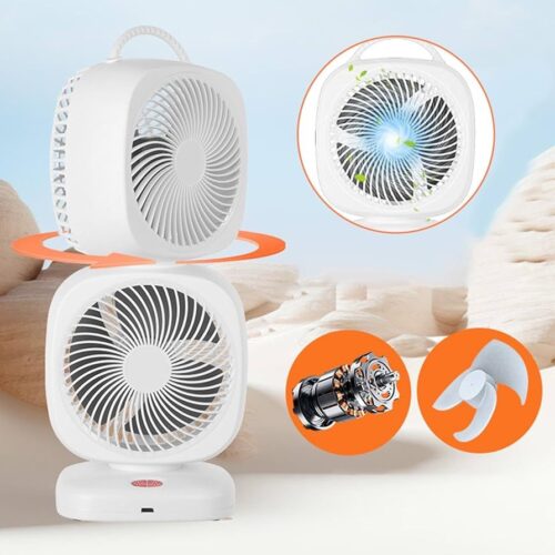 Small Desk Fans | Table Fan | Small Room Blower, 350 Degrees Oscillation Room Fan, Mover Air Circulator Utility Suitable and Ideal for Tabletop, Camping, Outdoor, 5 Speed SettingsMl