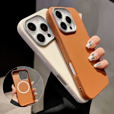 ShockProof Magnetic Leather Case For iPhone 16 Pro Max 15 14 13 12 MagSafe Cover Fc