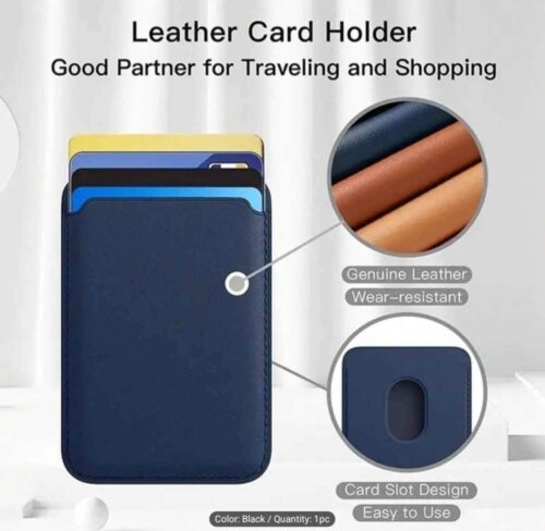 1pc Magnetic PU Leather Card Holder For Phone, Magnetic Card Bag, Phone Case Accessories