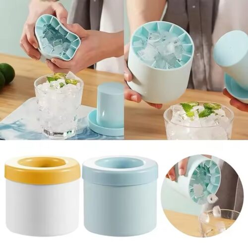 Cylinder Silicone Ice Cube Mold, Ice Maker, Cup, Storage Case, 3D dc
