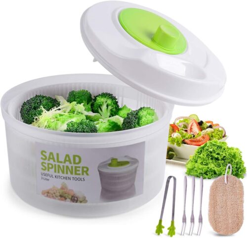 Confish Collapsible Salad Spinner with Lid (Green) Dic