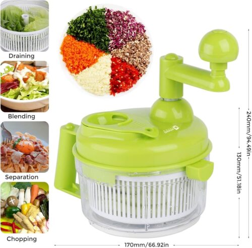 Kitchen Manual Food Processor 1100ml, 4 in 1 Food Chopper, Blender, Strainer, Mixer and DrainerDic
