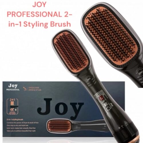 JOY PROFESSIONAL 2-in-1 Styling Brush: Versatile Hair Straightening, Curling, and More with Heated Technology Ro
