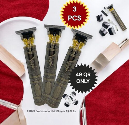 3 PCS COMBO OFFER AKOVA Professional Hair Clipper AK-12 Fs