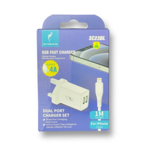 SKY DOLPHIN IPHONE LIGHTENING DUAL PORT HOME CHARGER UT