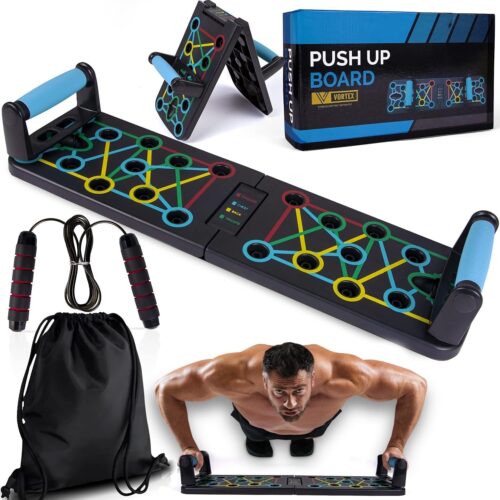 Sport 9 in 1 Push Up Board Home Workout Equipment – Professional Exercise Equipment Push-up Bar for Floor Exercise – Home Gym Equipment Stands for Men & Women - With Skipping Rope