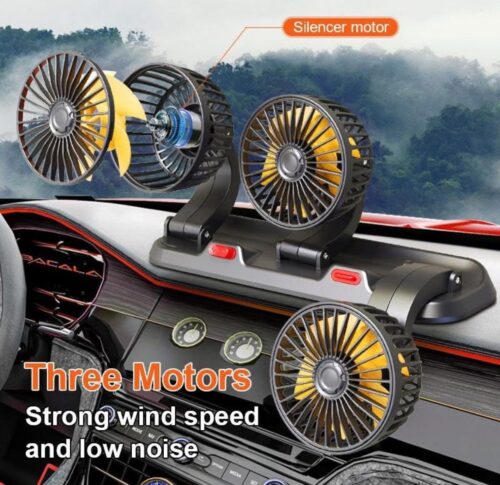 General Motors Fan- 5v/12v/24v -Electric Car Cooling Power Fan 3 head car fan Low noise