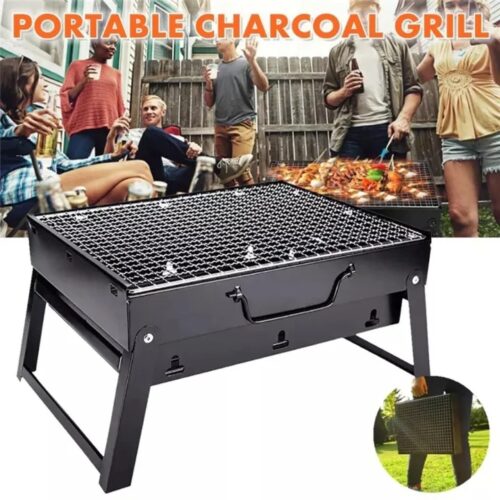 Charcoal Grill Barbecue Portable Grill, Stainless Steel Folding BBQ Grill Tabletop Outdoor Camping Picnic Burner/Barbecue Grill Portable Book Style
