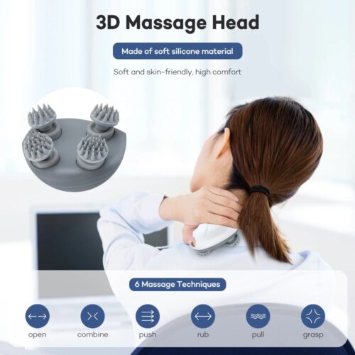 USB Rechargeable Kneading Hair Scalp Massage Device Electric Head Massager