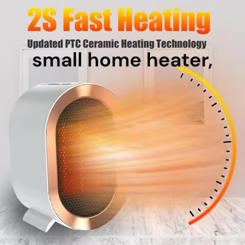 Heater- Portable Electric Fan High Power 1200W for Fast Heating and 2 Temperature Settings and Safe Tip-Over Protection, Ideal for Indoor Use in Homes, Offices and Small Spaces